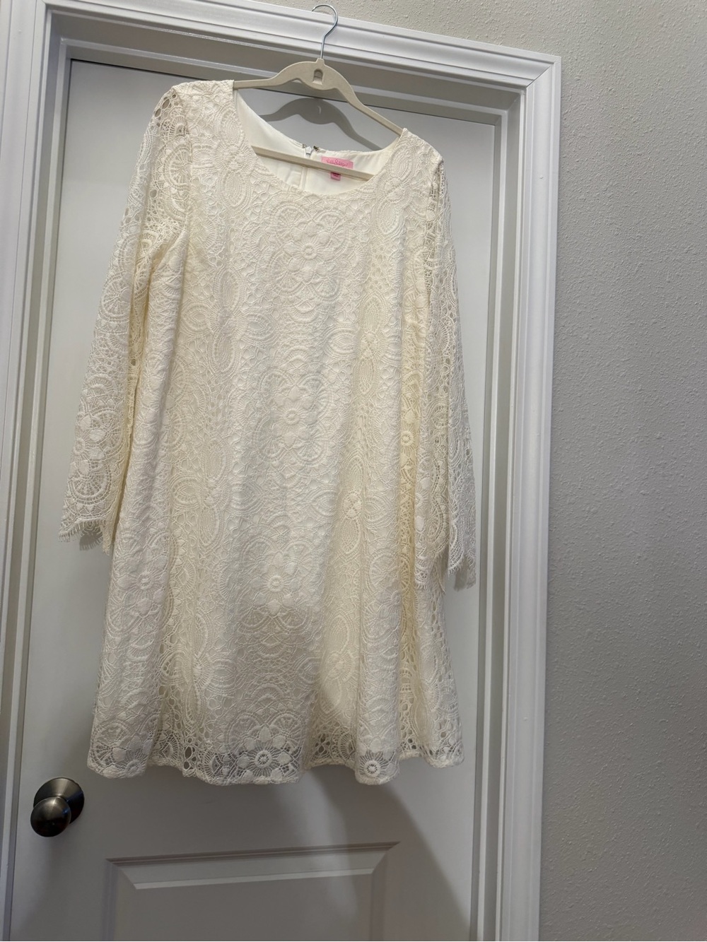 Lilly Pulitzer Ivory Lace Long Sleeve A-Line Dress